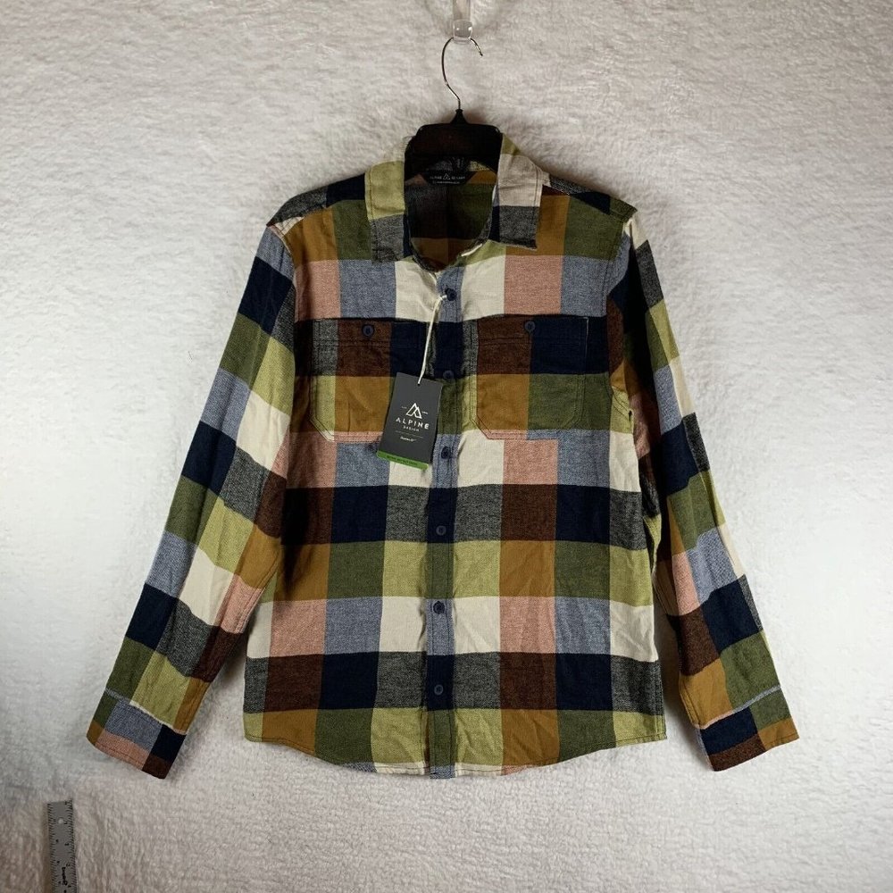 Alpine Design Shirt Men's Small Multicolor‎ Plaid Cotton Flannel Button-Up 7001